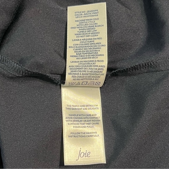 Joie Baltic Print Ruffle Smocked High Neck Sleeveless Mini Swing Dress Sz XXL - Picture 7 of 10